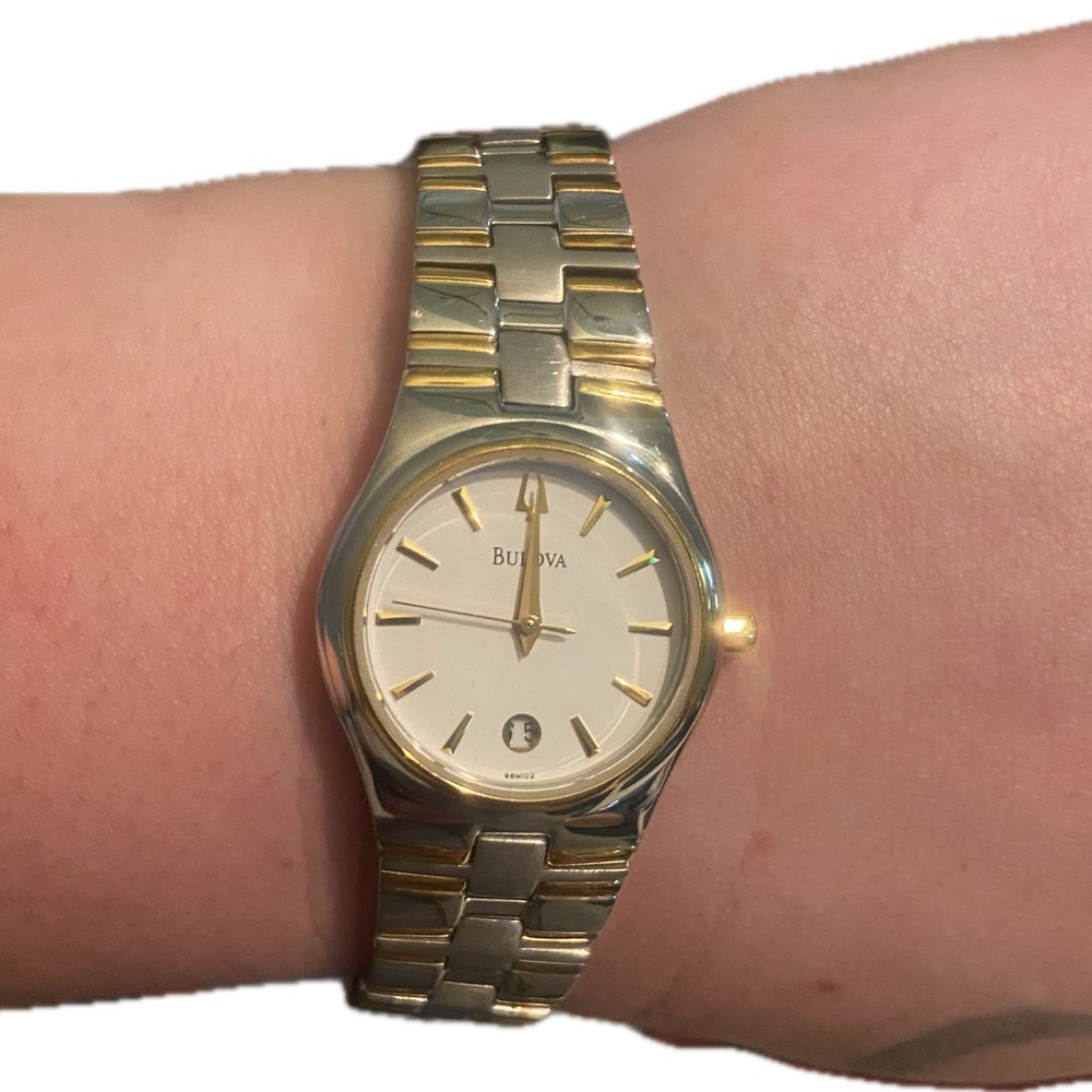 Bulova Two-Tone Gold and Silver Ladies Bracelet Watch